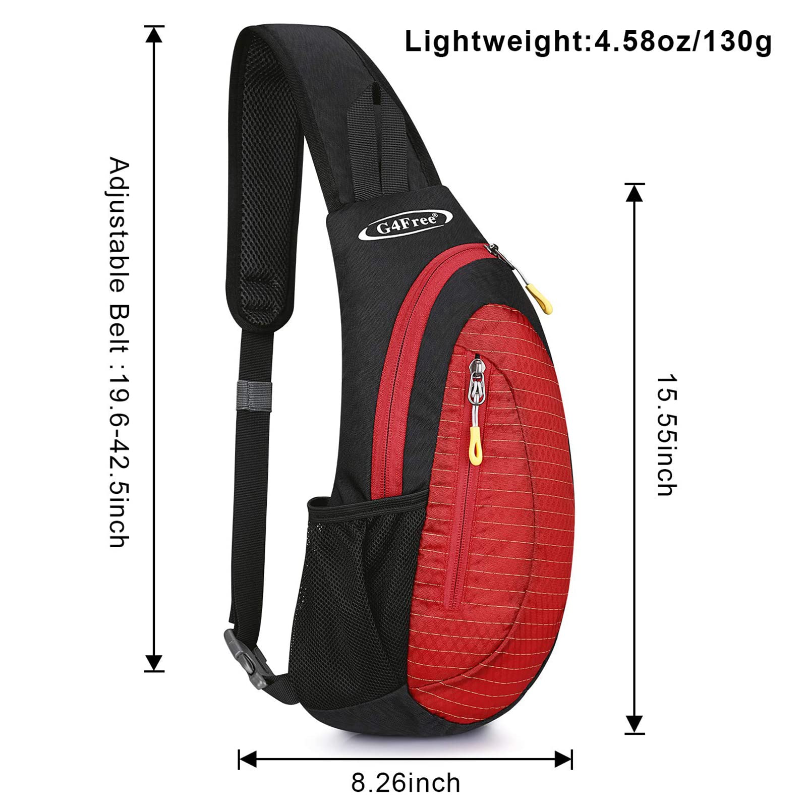 Foto 3 | Bandolera G4free, Bandolera, Pecho Cruzado, Negro-rojo - Venta Internacional.