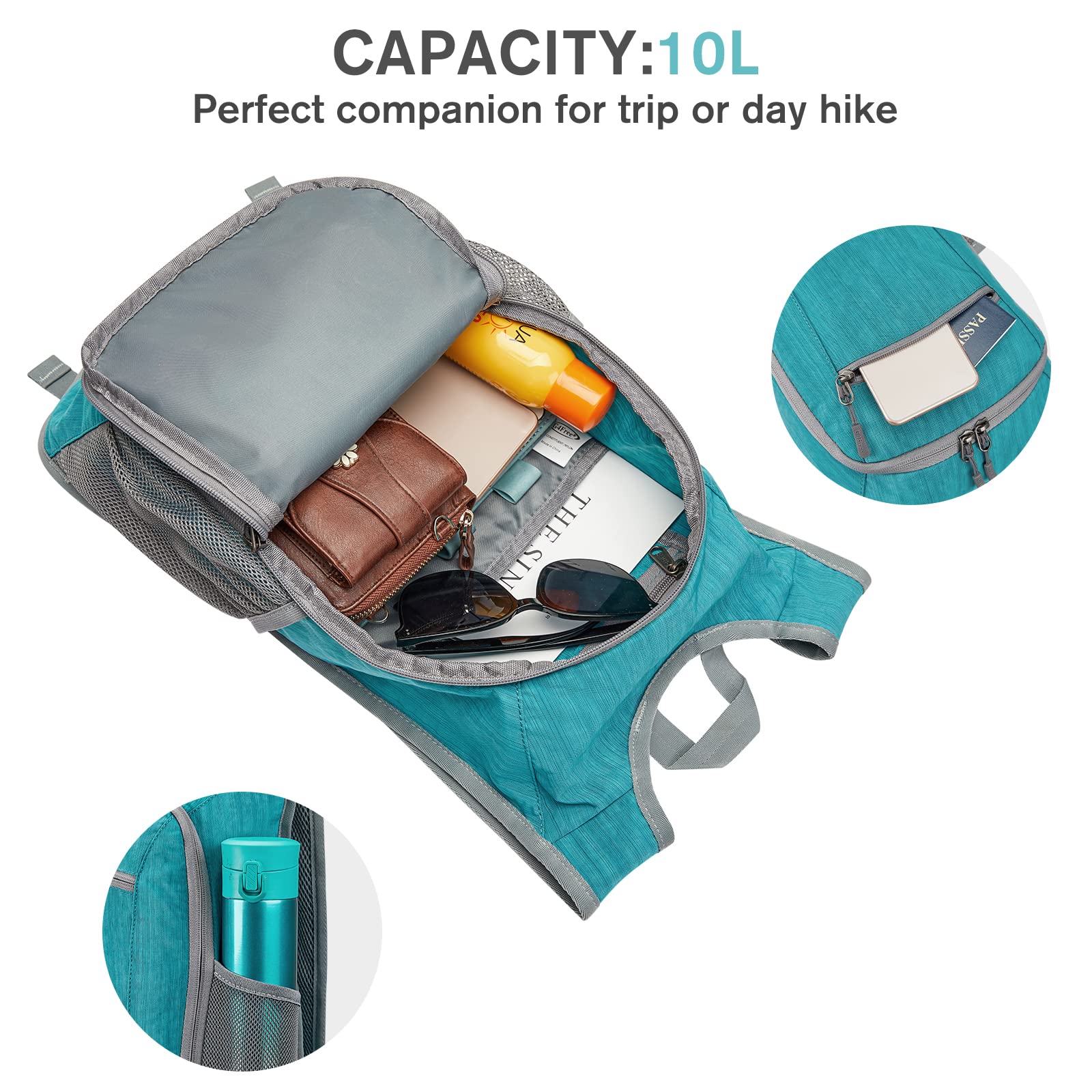Foto 4 pulgar | Mochila De Senderismo G4free Ligera De 10 L/15 L, Plegable E Impermeable - Venta Internacional.