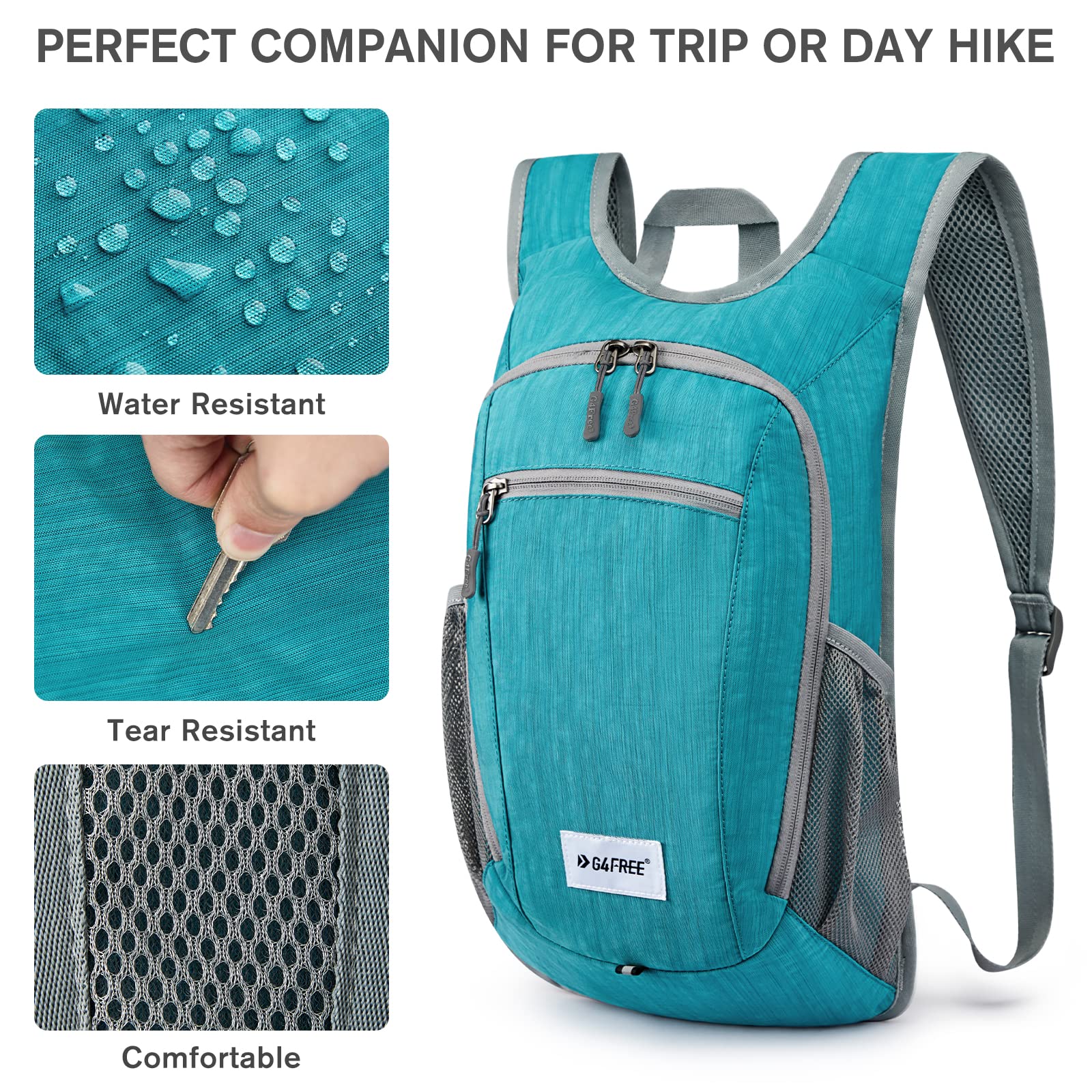 Foto 6 pulgar | Mochila De Senderismo G4free Ligera De 10 L/15 L, Plegable E Impermeable - Venta Internacional.