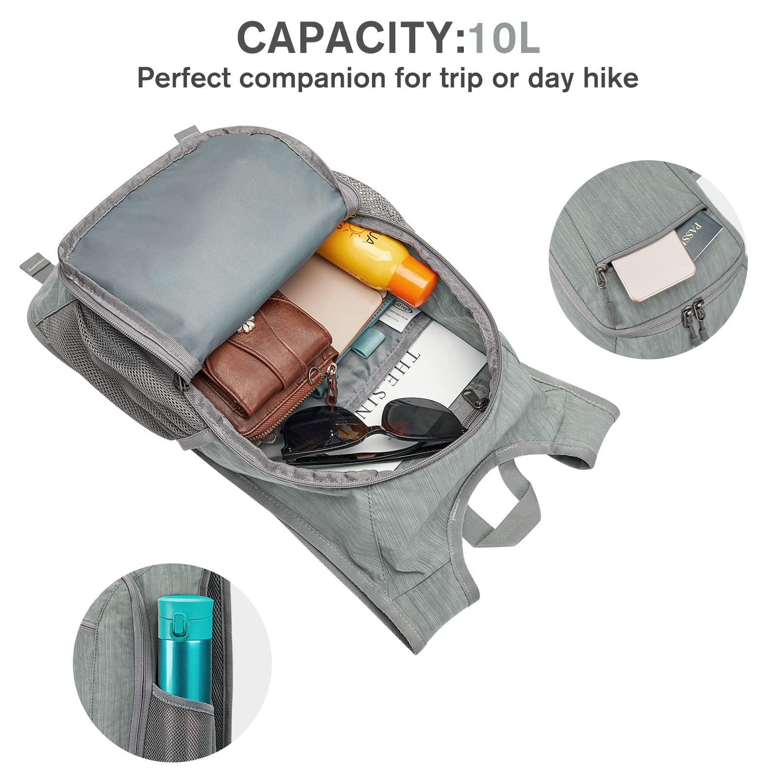 Foto 3 pulgar | Mochila De Senderismo G4free Ligera De 10 L/15 L, Plegable E Impermeable - Venta Internacional.