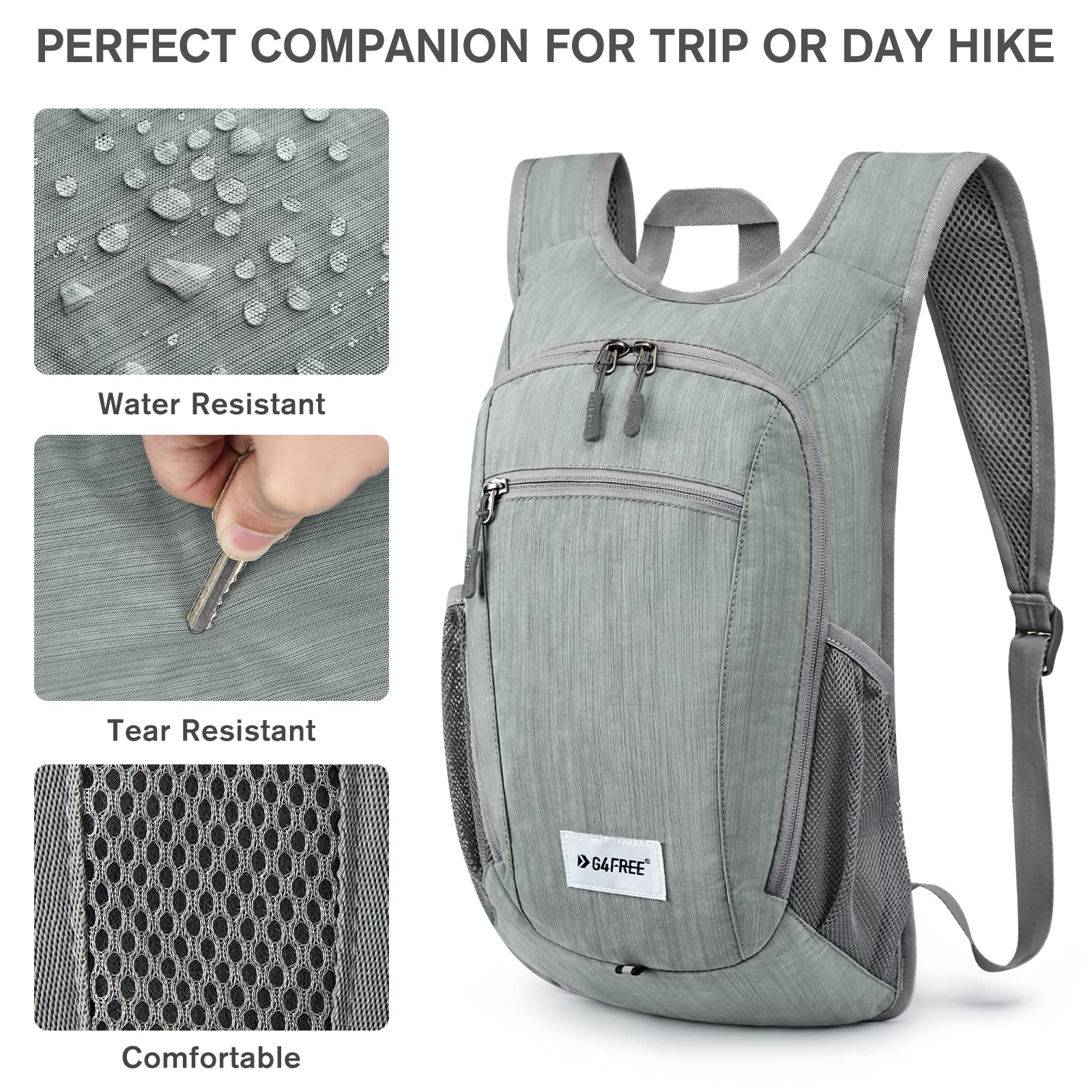 Foto 5 pulgar | Mochila De Senderismo G4free Ligera De 10 L/15 L, Plegable E Impermeable - Venta Internacional.