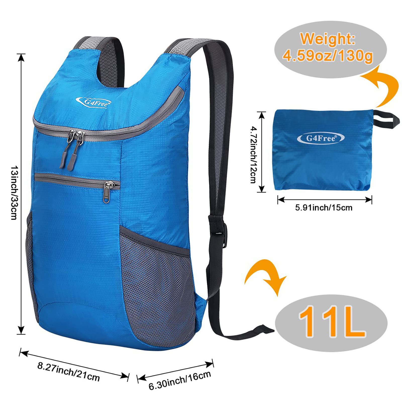 Foto 3 pulgar | Mochila De Senderismo G4free Ligera De 11 Litros Para Hombres Y Mujeres - Venta Internacional.