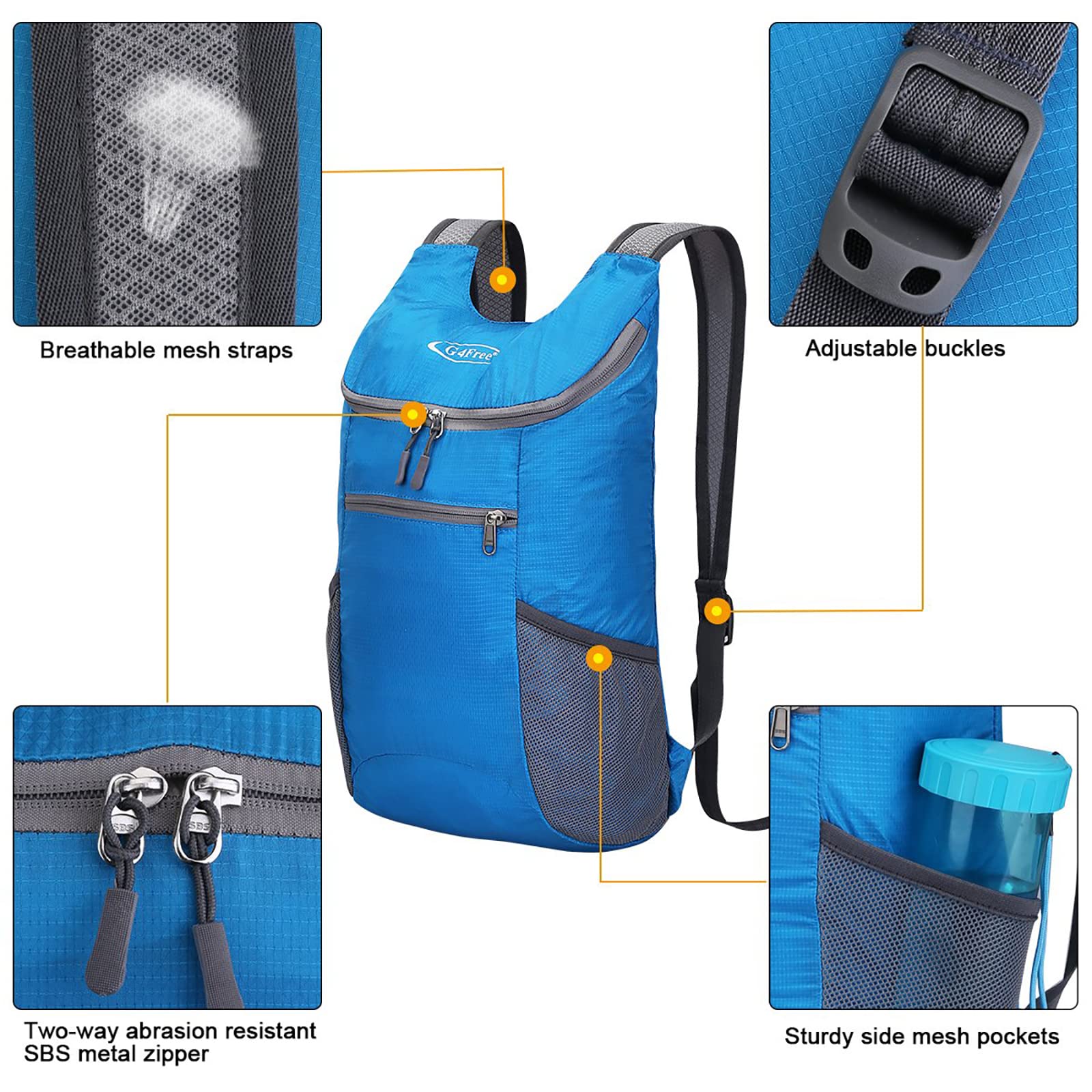 Foto 4 | Mochila De Senderismo G4free Ligera De 11 Litros Para Hombres Y Mujeres - Venta Internacional.