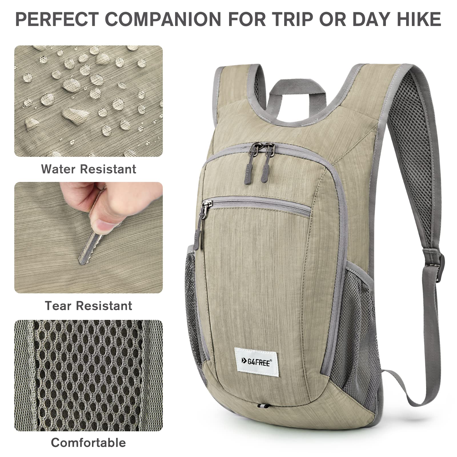 Foto 4 pulgar | Mochila De Senderismo G4free Ligera De 10 L/15 L, Plegable E Impermeable - Venta Internacional.