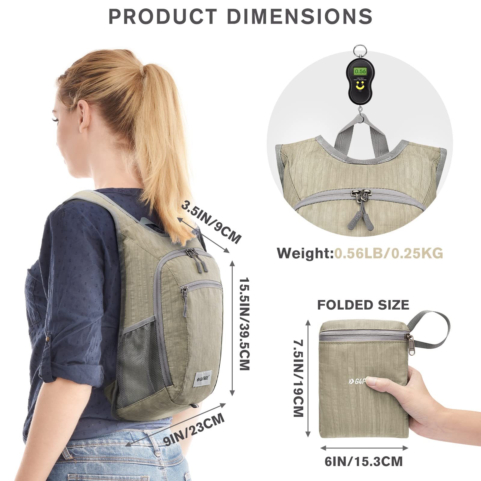 Foto 6 pulgar | Mochila De Senderismo G4free Ligera De 10 L/15 L, Plegable E Impermeable - Venta Internacional.