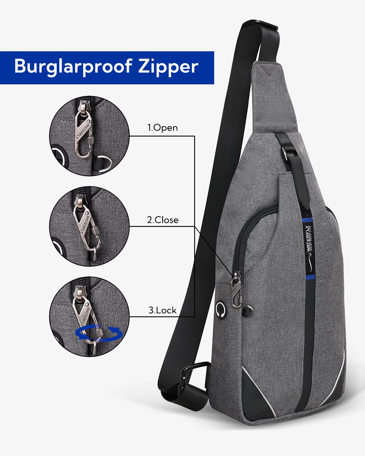 Foto 4 pulgar | Mochila Bandolera Waterfly Antirrobo Para Viajes - Venta Internacional.