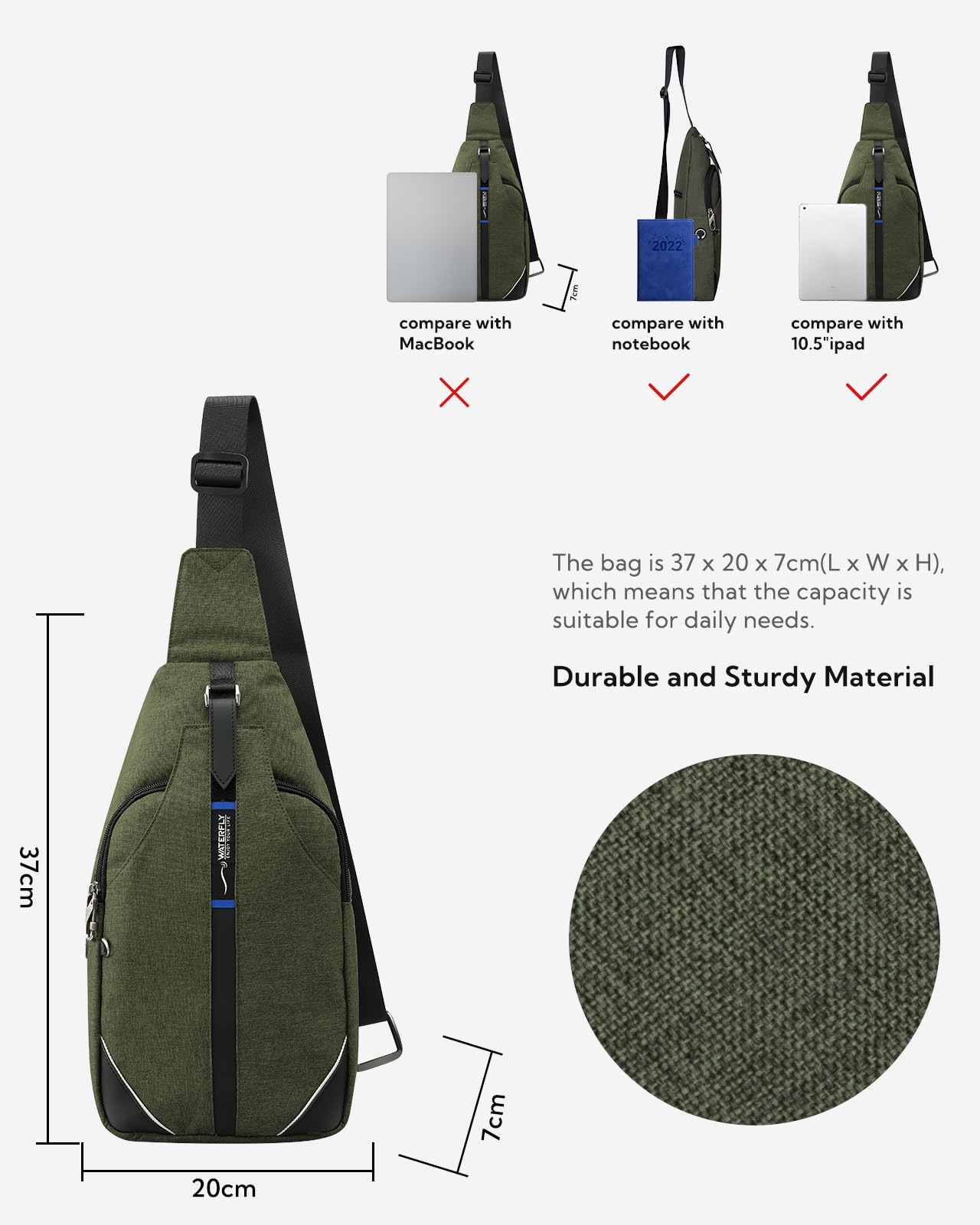 Foto 3 pulgar | Mochila Bandolera Waterfly Antirrobo Para Viajes - Venta Internacional.