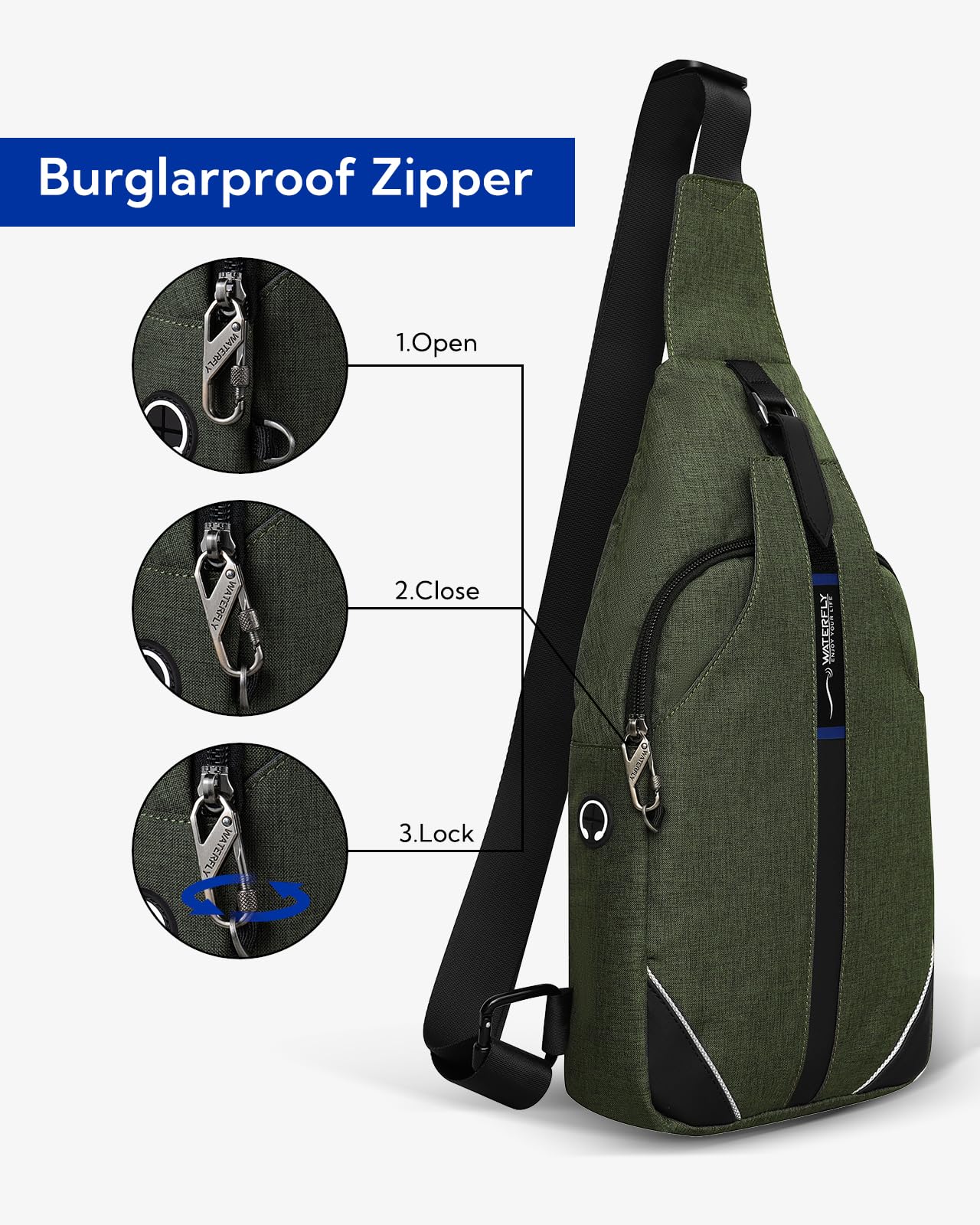 Foto 4 pulgar | Mochila Bandolera Waterfly Antirrobo Para Viajes - Venta Internacional.