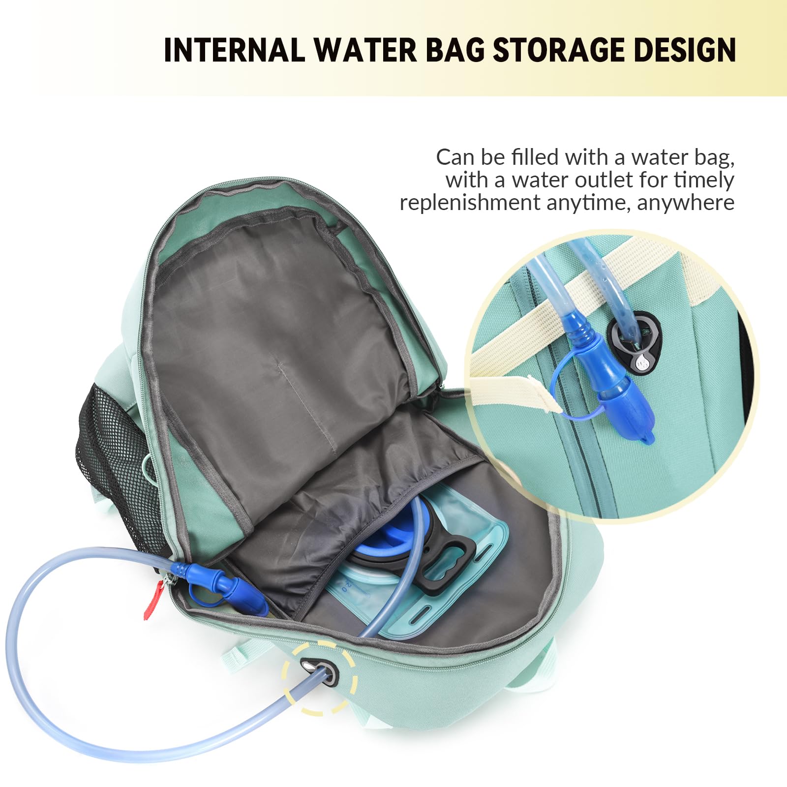 Foto 5 | Mochila De Senderismo Bseash, Impermeable, 40 L, Con Funda Para Lluvia, Color Verde - Venta Internacional.
