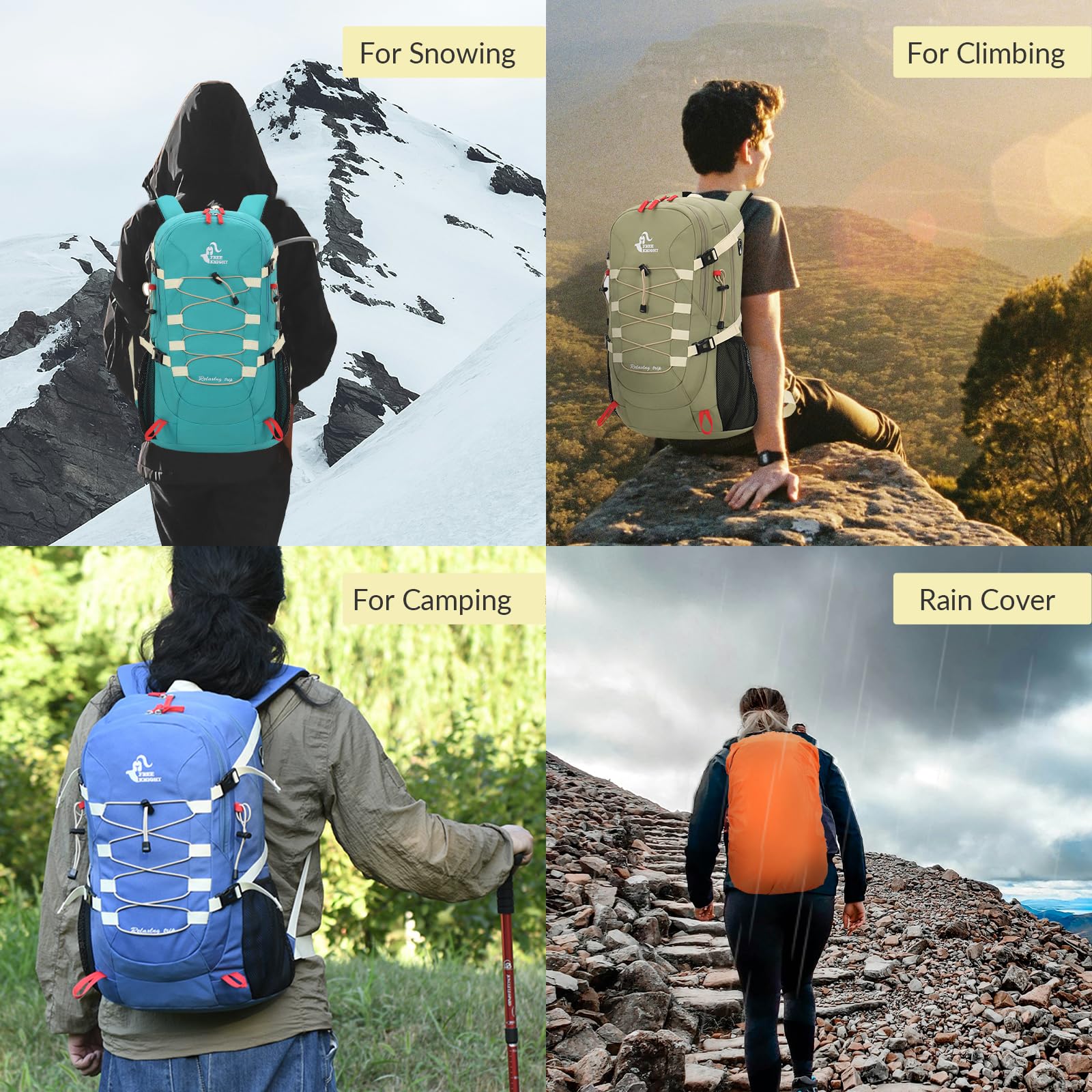 Foto 8 pulgar | Mochila De Senderismo Bseash, Impermeable, 40 L, Con Funda Para Lluvia, Color Verde - Venta Internacional.