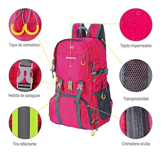 Foto 2 | Mochila De Senderismo Para Acampar Impermeable Plegable Eo Safe Imports Esi-12481-1 Purpura