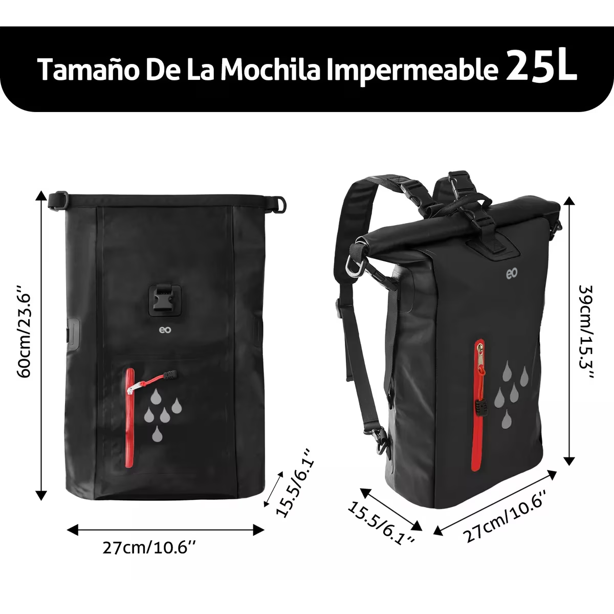 Foto 4 pulgar | Language Mochila Impermeable Para Camping Accesorios Tactico Eo Safe Imports Esi-18221-1 Negro