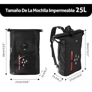 Foto 3 | Language Mochila Impermeable Para Camping Accesorios Tactico Eo Safe Imports Esi-18221-1 Negro