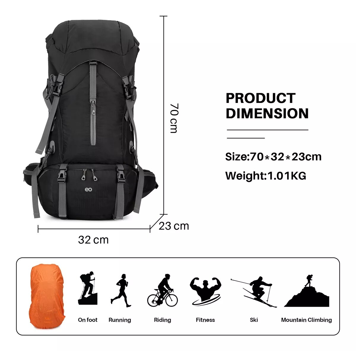 Foto 3 pulgar | Language Mochila Táctica Impermeable Alta Capacidad Eo Safe Imports Esi-18224-1 Negro