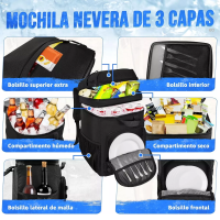 Foto 3 pulgar | Mochila Aislante Exteriores Termica Bolsa Impermeable Eo Safe Imports Esi-18222-1 Negro