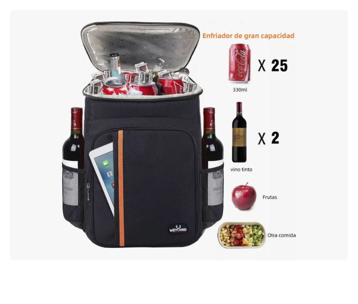 Foto 3 pulgar | Mochila Térmica Hielera Impermeable Picnic Alimento Almuerzo Azul Oscuro Xtellar
