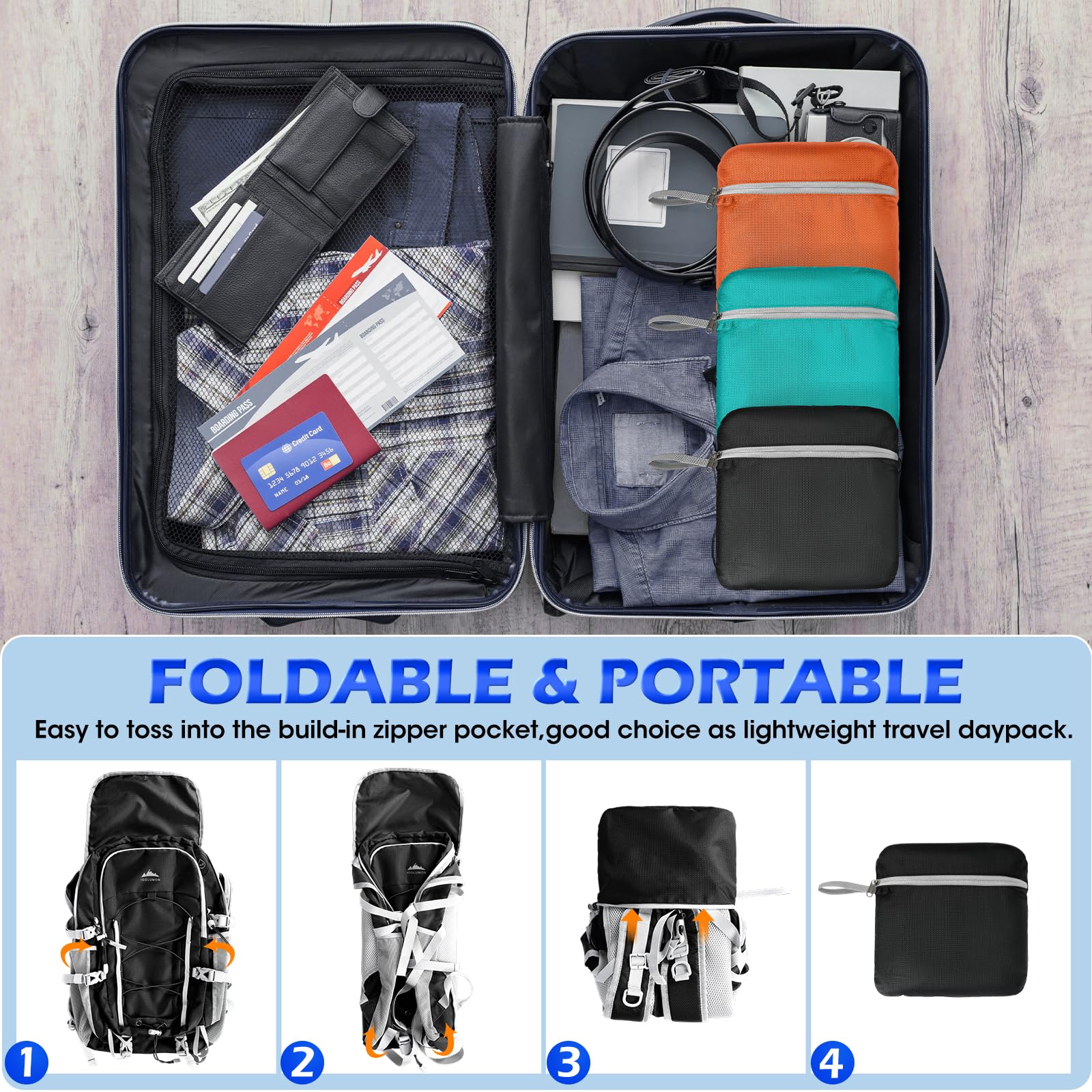 Foto 7 pulgar | Mochila De Senderismo Igolumon 40l Impermeable Ligera Negra - Venta Internacional.
