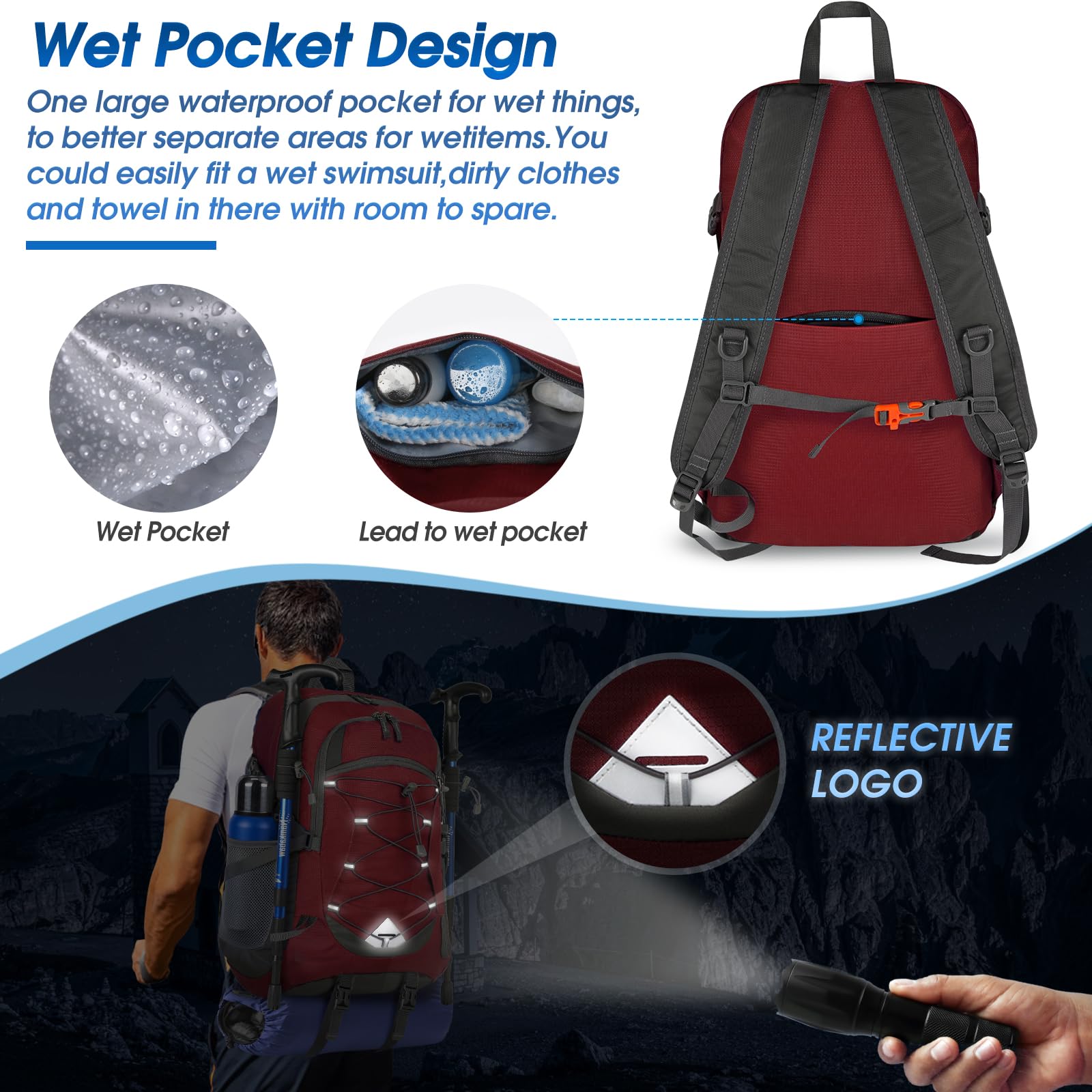 Foto 4 pulgar | Mochila Igolumon Ligera Plegable 40l Impermeable Roja - Venta Internacional.