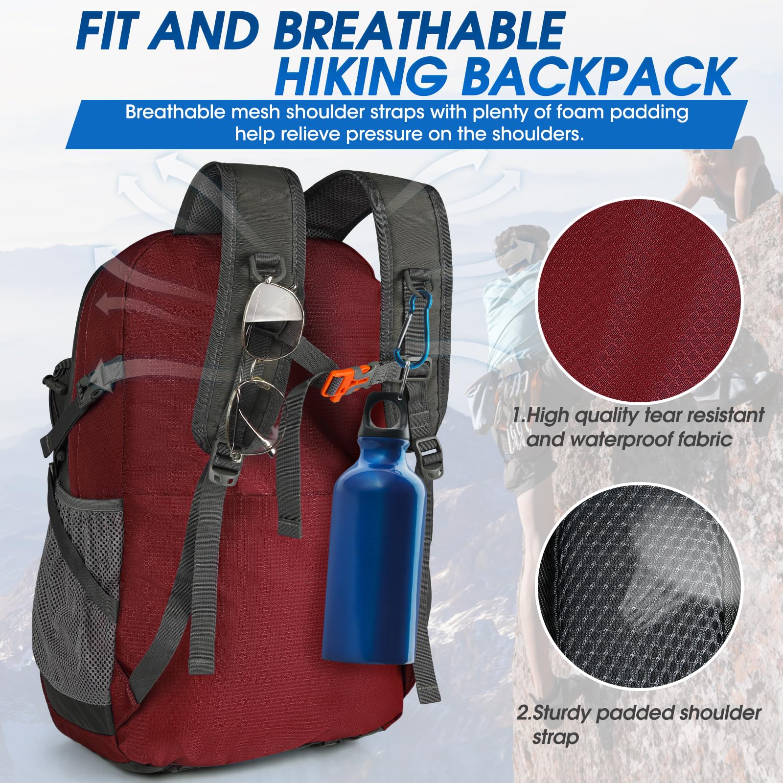 Foto 5 pulgar | Mochila Igolumon Ligera Plegable 40l Impermeable Roja - Venta Internacional.