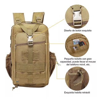 Foto 2 | Mochila Táctica Militar De Cámping Exterior Impermeable Eo Safe Imports Esi-13302-1 Beige