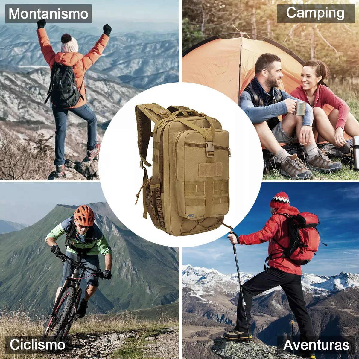 Foto 4 pulgar | Mochila Táctica Militar De Cámping Exterior Impermeable Eo Safe Imports Esi-13302-1 Beige