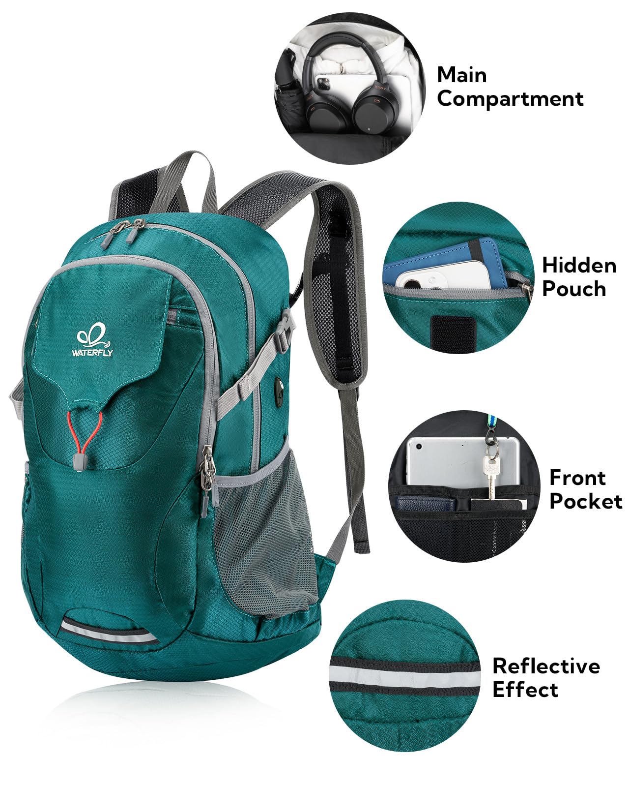 Foto 4 pulgar | Mochila Waterfly Para Acampar Y Senderismo, 30 L, Impermeable Y Ligera - Venta Internacional.