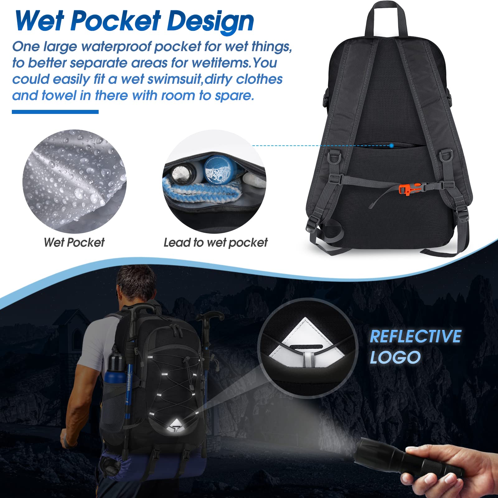 Foto 5 pulgar | Mochila De Senderismo Igolumon 40l Impermeable Para Hombre Y Mujer - Venta Internacional.