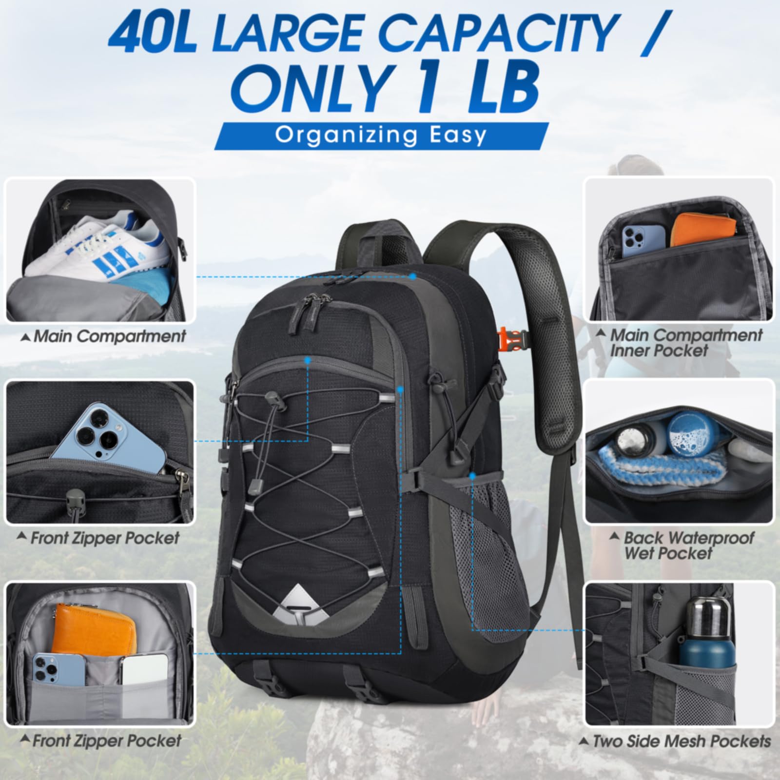 Foto 6 pulgar | Mochila De Senderismo Igolumon 40l Impermeable Para Hombre Y Mujer - Venta Internacional.