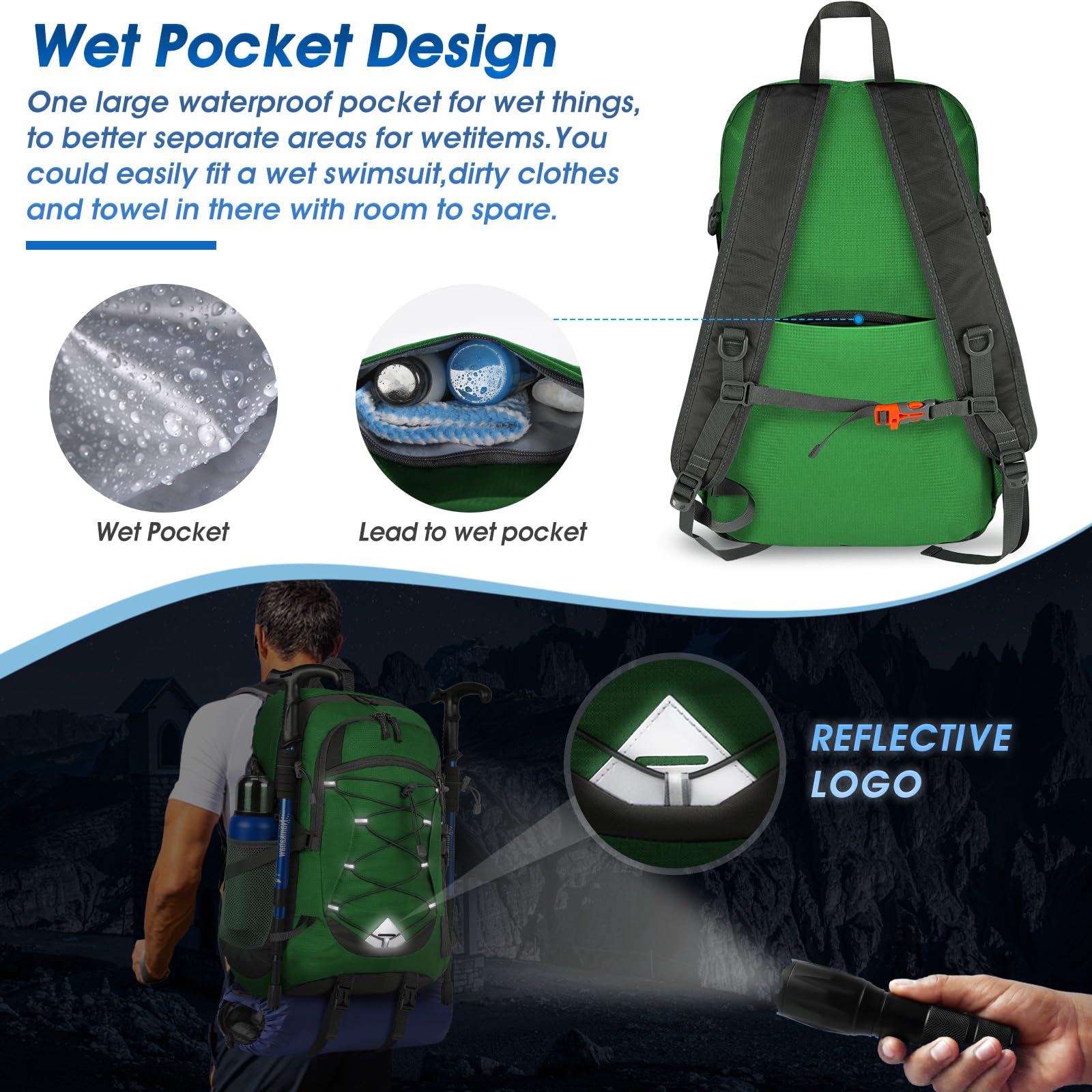 Foto 4 pulgar | Mochila De Senderismo Igolumon 40l Impermeable Para Hombre Y Mujer - Venta Internacional.