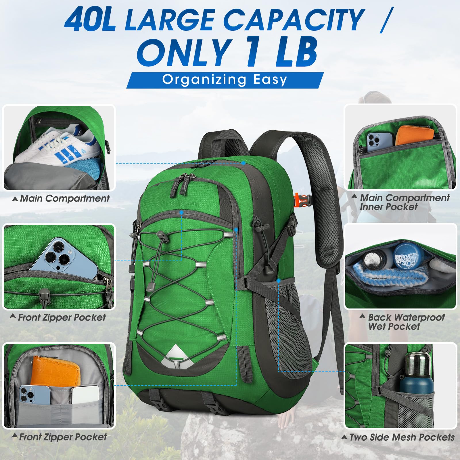 Foto 6 pulgar | Mochila De Senderismo Igolumon 40l Impermeable Para Hombre Y Mujer - Venta Internacional.