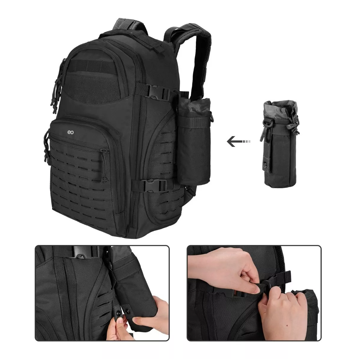Foto 3 pulgar | Mochila Militar Táctica Camping Impermeable Eo Safe Imports Esi-14795-1 Negro