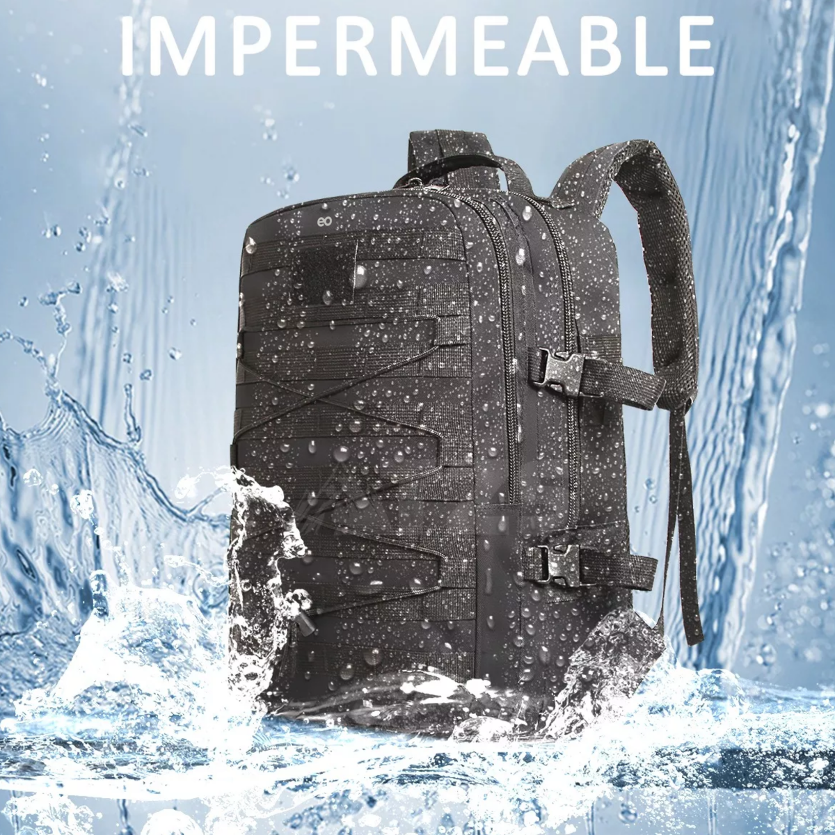 Foto 3 pulgar | Mochila Táctica Impermeable Para Laptop Campismo Oxford Eo Safe Imports Esi-13723-1 Negro