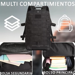 Foto 3 | Mochila Táctica Impermeable Para Laptop Campismo Oxford Eo Safe Imports Esi-13723-1 Negro