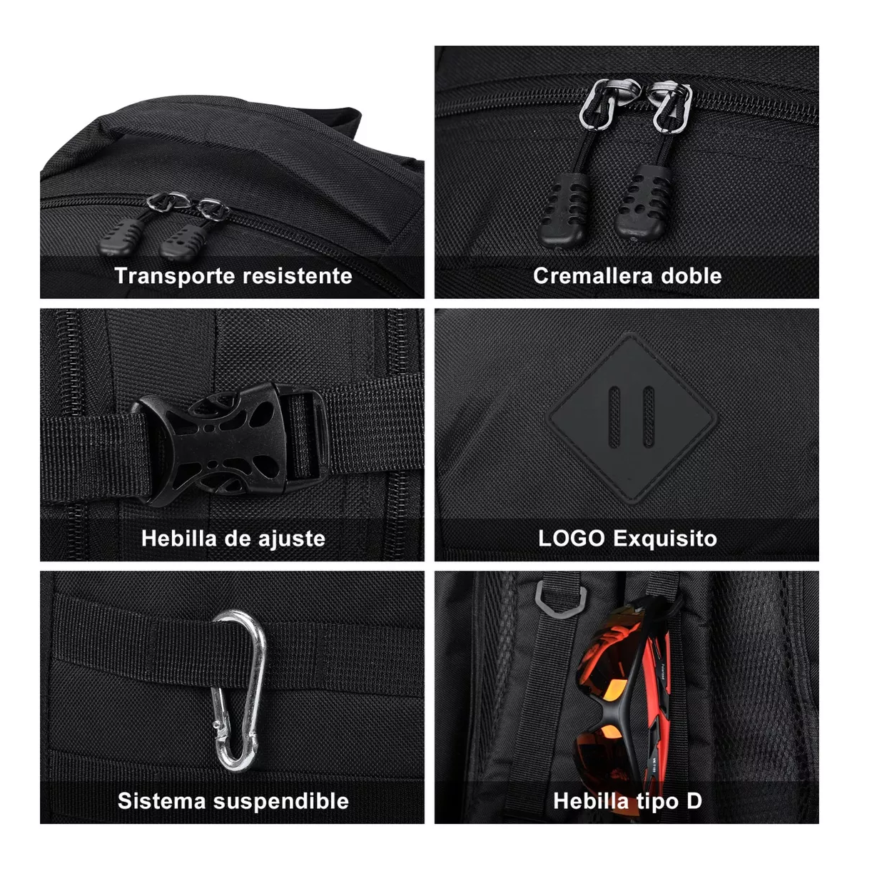 Foto 6 pulgar | Mochila Táctica Militar Impermeable Para Senderismo De 50l Negro