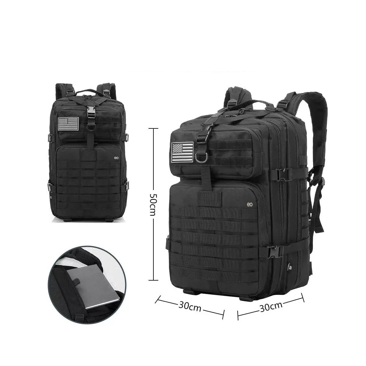 Foto 4 pulgar | Mochila Táctica Impermeable 40l Eo Safe Imports Esi-5854-1 Negro