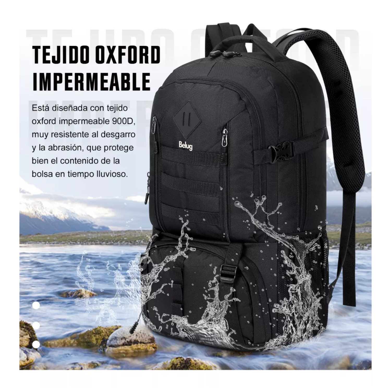 Foto 4 pulgar | Mochila Táctica Militar Impermeable Para Senderismo Belug De 50l Negro