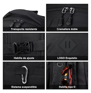 Foto 5 | Mochila Táctica Militar Impermeable Para Senderismo Belug De 50l Negro