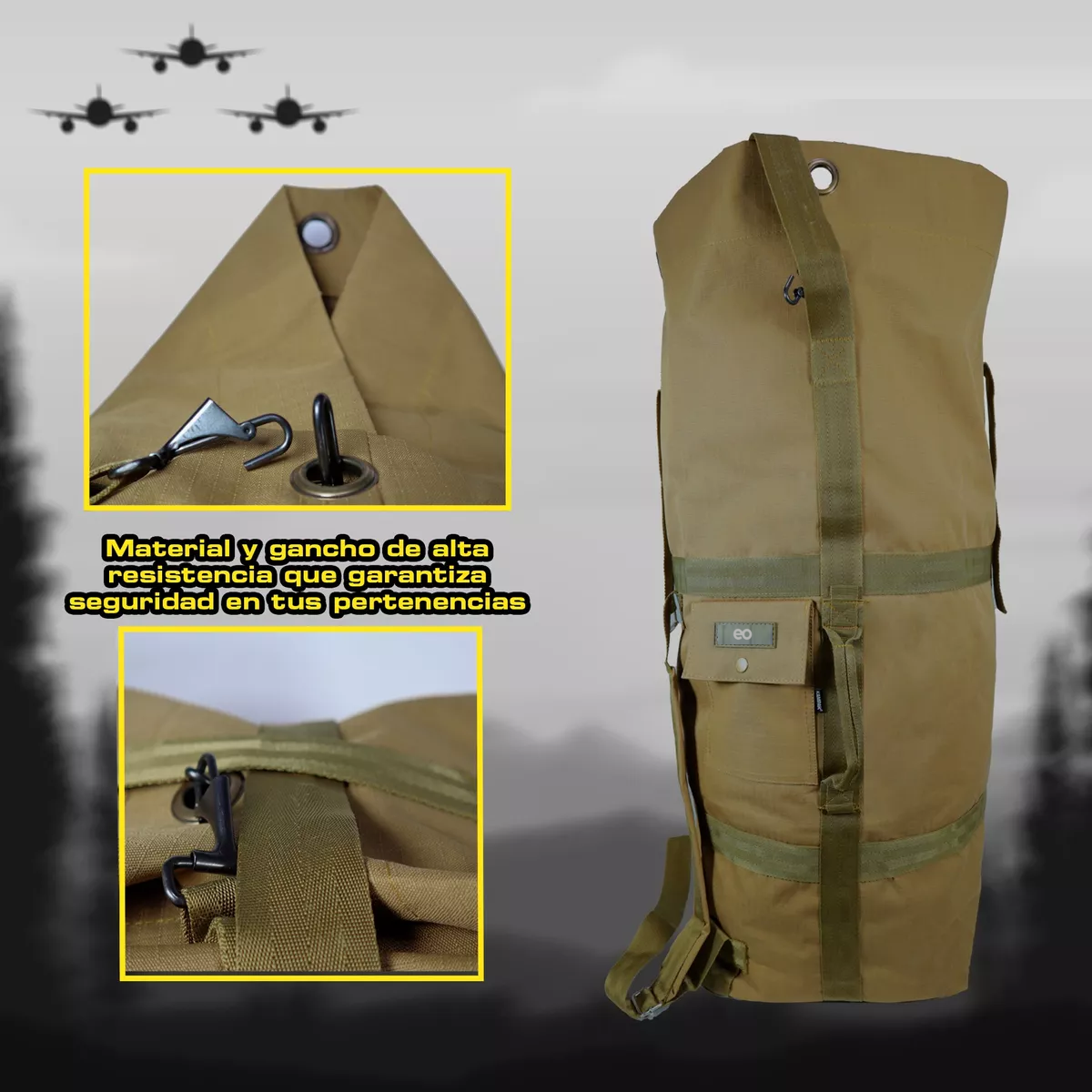 Foto 4 pulgar | Mochila Tactica Militar Maleta Saco Eo Safe Imports Esi-14421-1 Beige