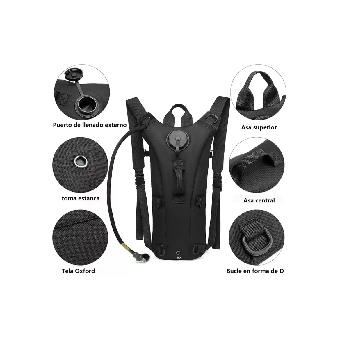 Foto 4 pulgar | Mochila Hidratante Bolsa Agua 3l Eo Safe Imports Esi-14416-1 Negro