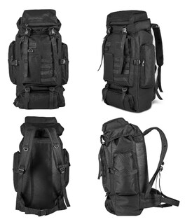 Foto 2 | Mochila Xtellar De Senderismo Mochila Cámping Impermeable 80l Color Negro Tela Oxford