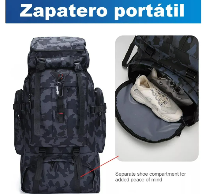 Foto 6 pulgar | Bolsa Xtellar Táctica Para Campar Y Montañismo Al Aire Libre De 80l Color Azul Oscuro