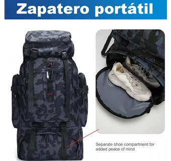 Foto 5 | Bolsa Xtellar Táctica Para Campar Y Montañismo Al Aire Libre De 80l Color Azul Oscuro