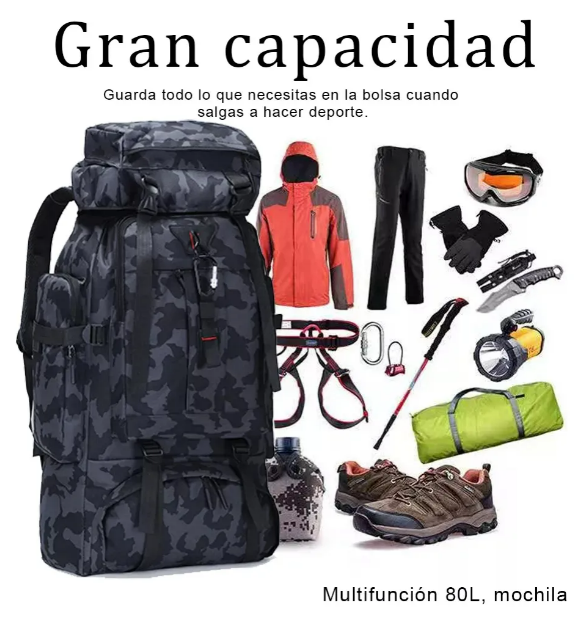 Foto 4 pulgar | Mochila Xtellar Táctica Para Acampar Y Montañismo Al Aire Libre De 80l Color Negro