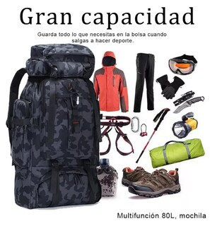 Foto 3 | Mochila Xtellar Táctica Para Acampar Y Montañismo Al Aire Libre De 80l Color Negro