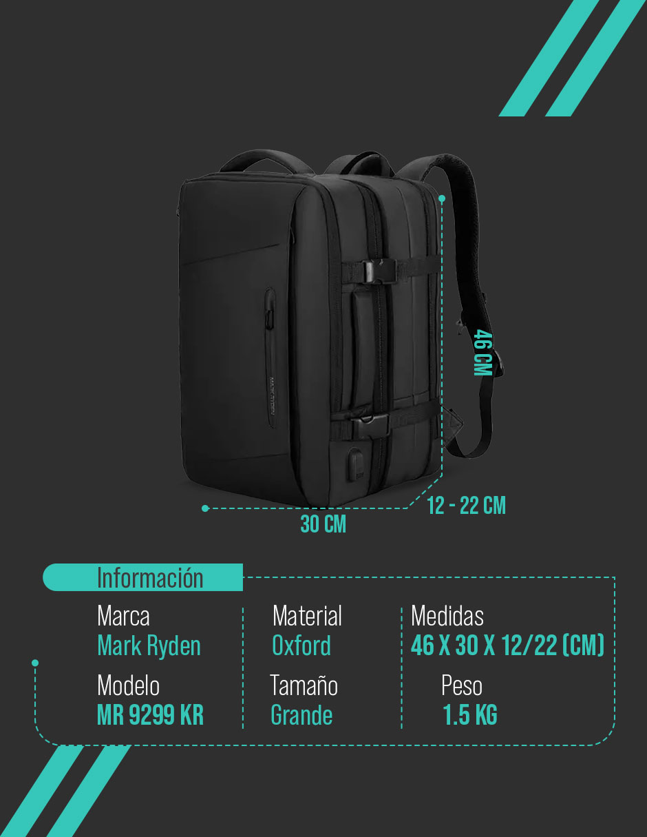 Foto 9 pulgar | Mochila Mark Ryden 9299kr Negro