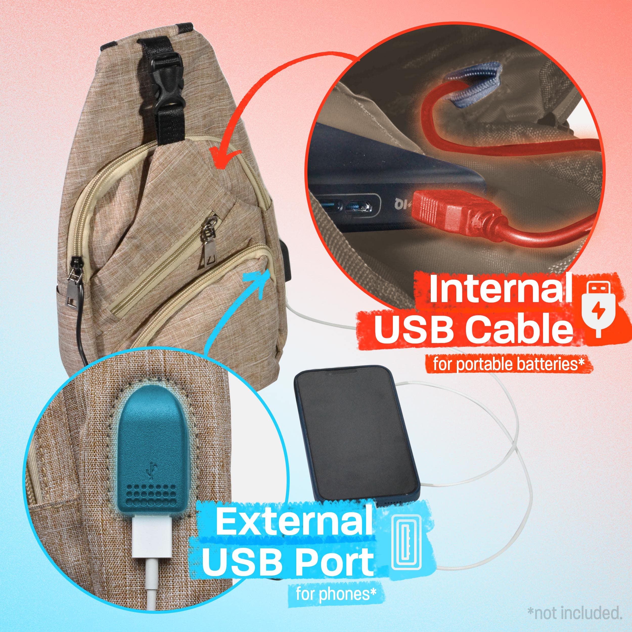 Foto 3 pulgar | Mochila Nupouch, Antirrobo, Bandolera, Gris - Venta Internacional.