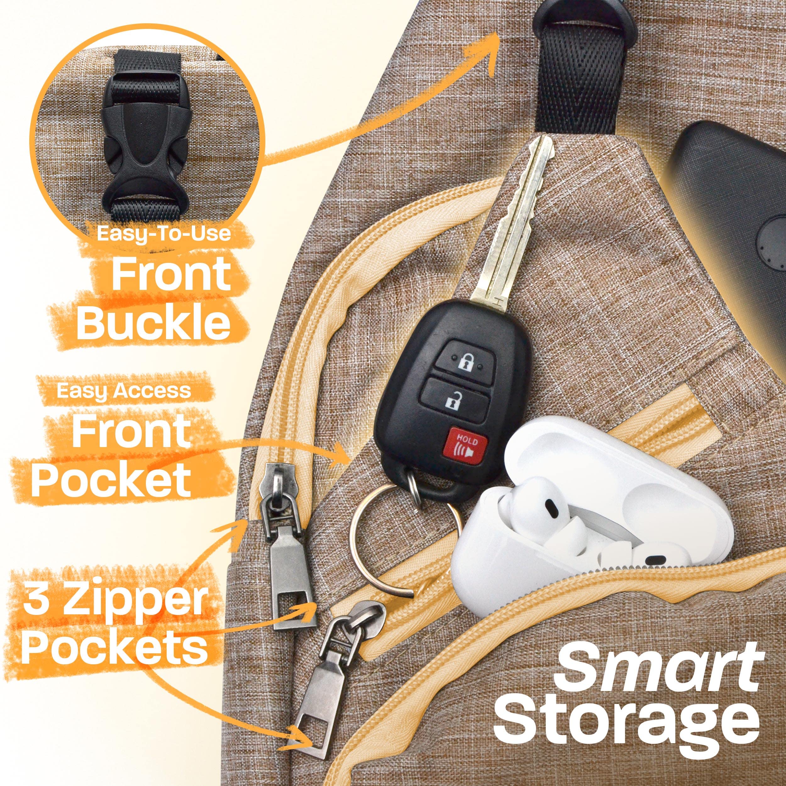 Foto 3 | Mochila Nupouch, Antirrobo, Bandolera, Gris - Venta Internacional.