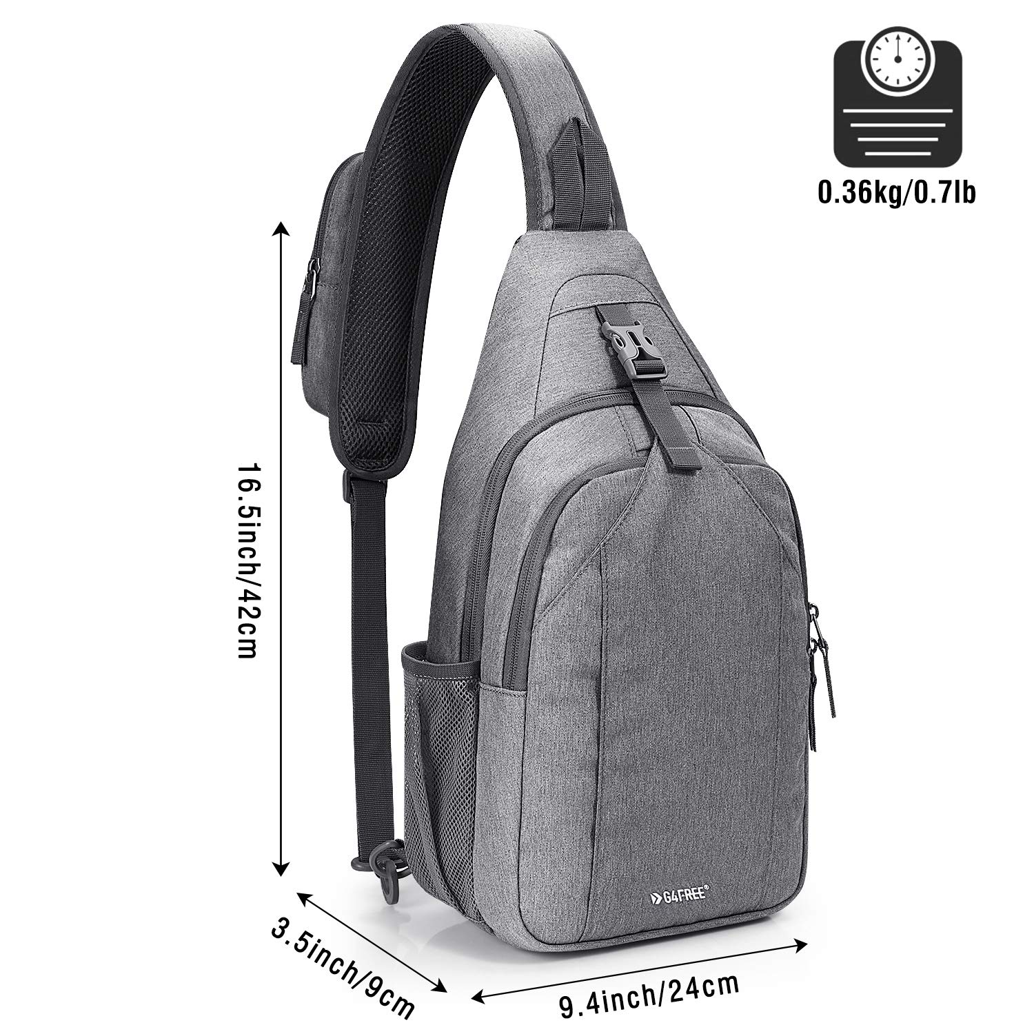 Foto 5 pulgar | Mochila Bandolera G4free Con Bloqueo Rfid, Gris - Venta Internacional.
