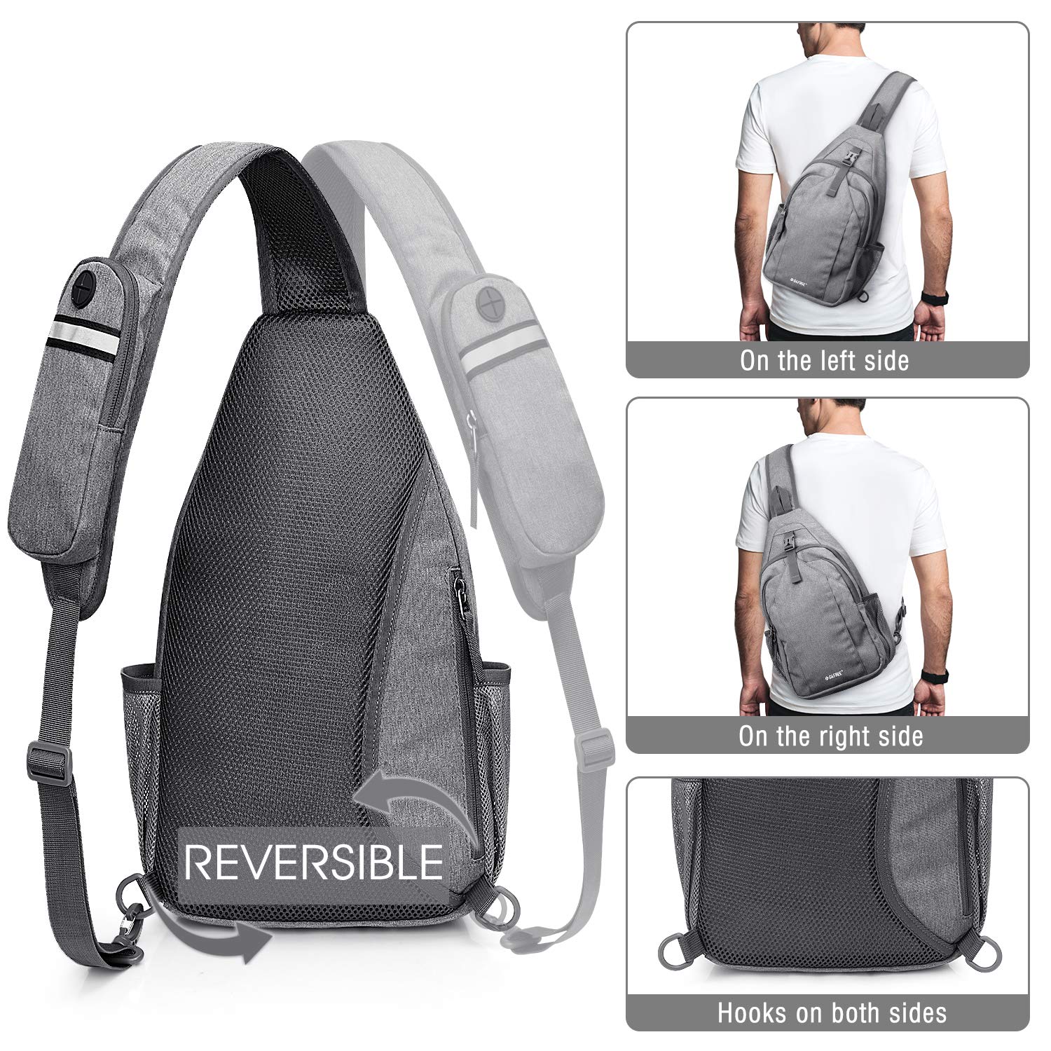 Foto 6 pulgar | Mochila Bandolera G4free Con Bloqueo Rfid, Gris - Venta Internacional.