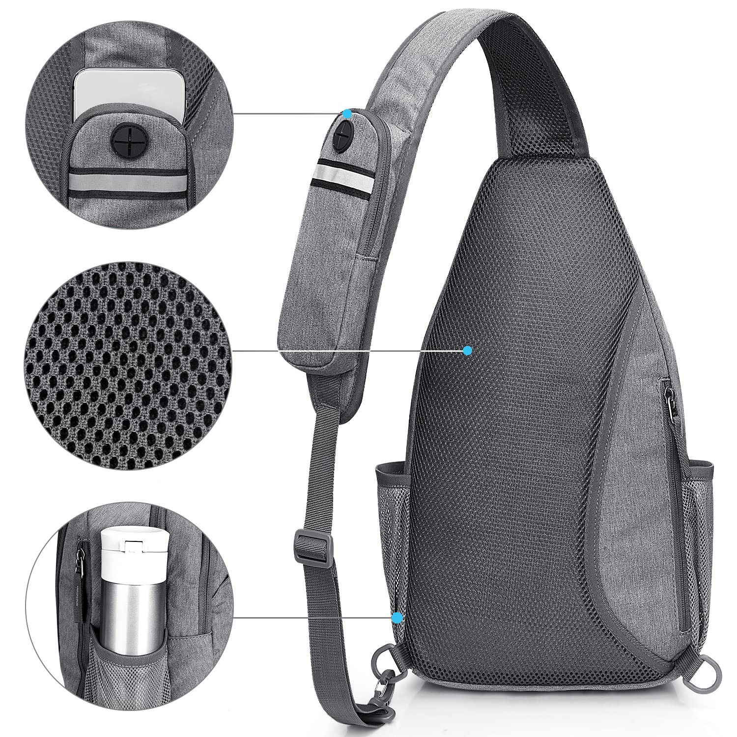 Foto 7 pulgar | Mochila Bandolera G4free Con Bloqueo Rfid, Gris - Venta Internacional.